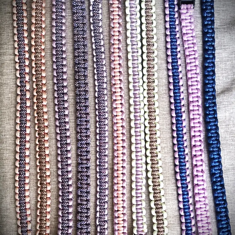 Collier en paracorde 3mm tons parme, violet