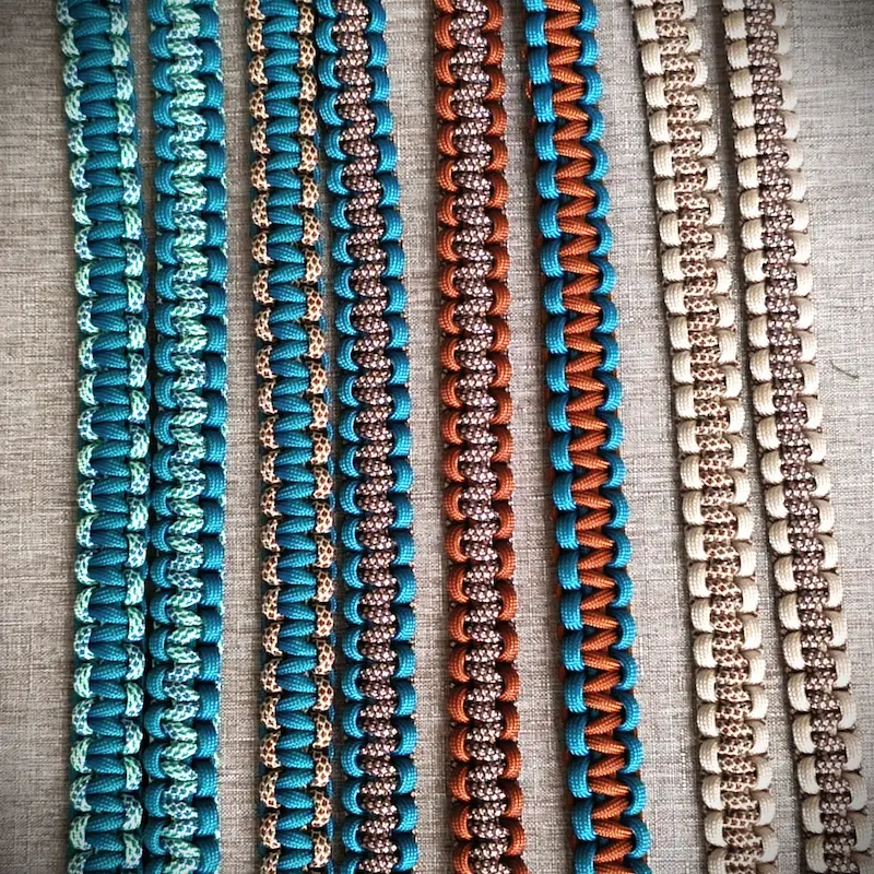 Collier en paracorde 3mm tons bleu marron